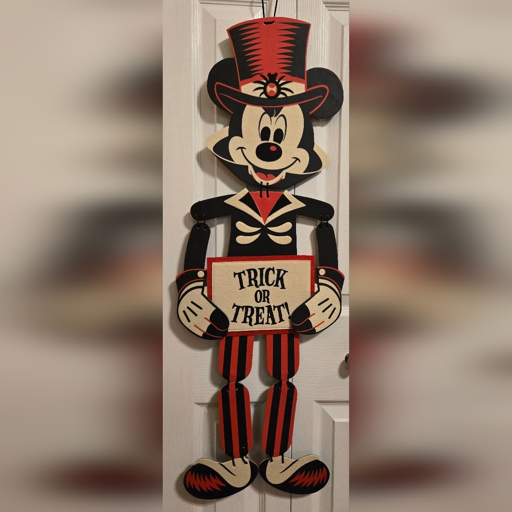 Disney Parks Mickey Mouse Skelton Wall Decor - 40'' H x 15'' W  EUC